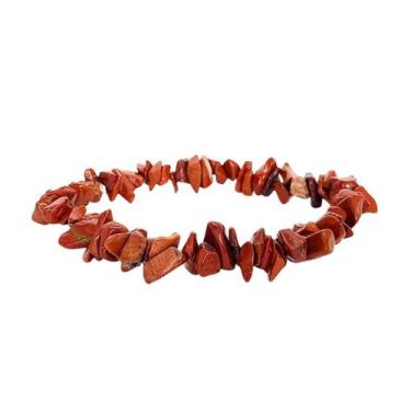 Imagem de Pulseira Natural Jaspe Vermelho Em Cascalho Tranquilidade - EQUILIBRIO