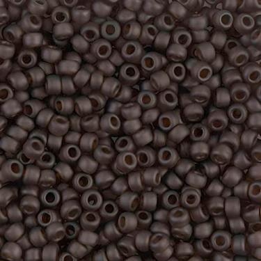 Imagem de Miyuki Grânulos de semente redondo Rocaille tamanho 8/0 fosco raiz transparente tubo de 22 gramas