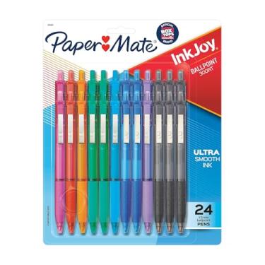 Imagem de Paper Mate Caneta esferográfica retrátil InkJoy 300 RT, ponta média, tinta sortida, pacote com 24 (1945926)