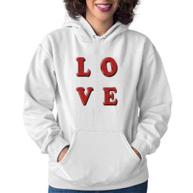 Imagem de Moletom Feminino LOVE - Foca na Moda, Branco, M