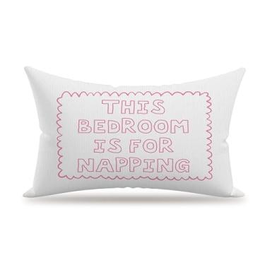 Imagem de XUISWELL Capa de almofada rosa para cochilo 30 x 50 cm, decoração de cama e quarto para meninas universitárias