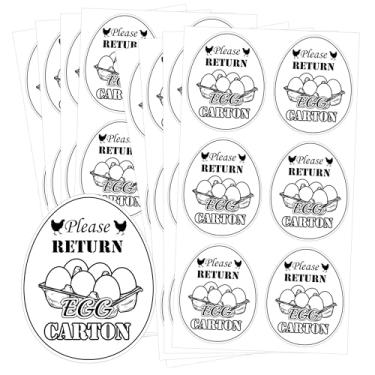 Imagem de Please Return Egg Carton Stickers 4 x 5 cm Farm Fresh Chicken Eggs Carton Tag Labels Adesivos Autoadesivos de Embalagem de Ovos Adesivos de Embalagem de Ovos de Galinha Adesivos 600 Peças (Branco)