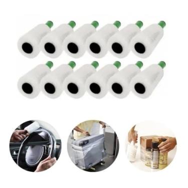 Imagem de 10 Rolos Filme Stretch com Cabo Aplicador Girratório 10 X 80 Metros - Transparente