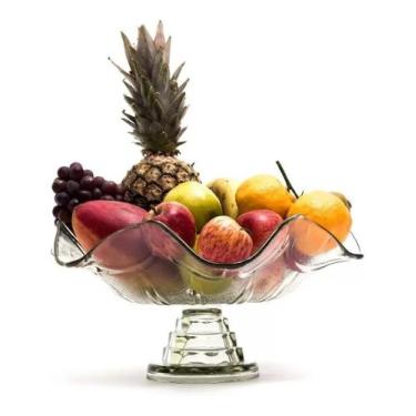 Imagem de Saladeira Ou Fruteira Com Pé De Vidro Gourmet - Fruteira - Cozinha - M