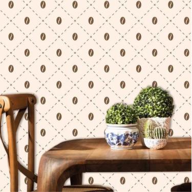 Imagem de Papel De Parede Autoadesivo Cozinha Losangos Coffe - Inove Papéis de P