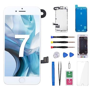 Imagem de CYKJGS Tela de substituição para iPhone 7 branca com botão Home 11.9 cm 3D Touch LCD Display digitalizador conjunto completo com câmera frontal alto-falante auricular kit de reparo de ferramentas de