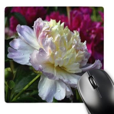 Imagem de 3dRose Mouse pad LLC 20,3 x 20,3 x 0,63 cm, flor peônia rosa macia/amarela (mp_51025_1)