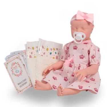 Imagem de Bebe Reborn Boneca Recém Nascida Realista Princesa 42cm - Cegonha Rebo
