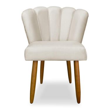 Imagem de Cadeira Para Penteadeira Quarto Modelo Flor - Balaqui Decor Cor: Bege
