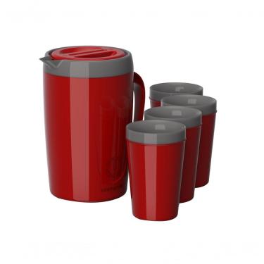 Imagem de Kit Jarra Caribe 2,0 Litros Uniterm Vermelho