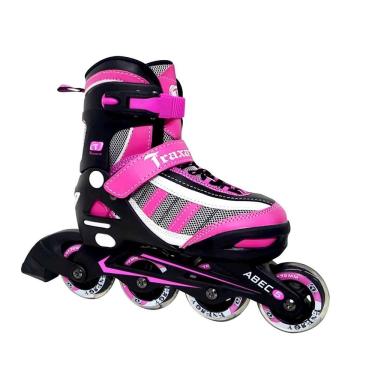 Imagem de Patins Infantil Inline Energy Rosa Traxart Par Tamanho 28-31