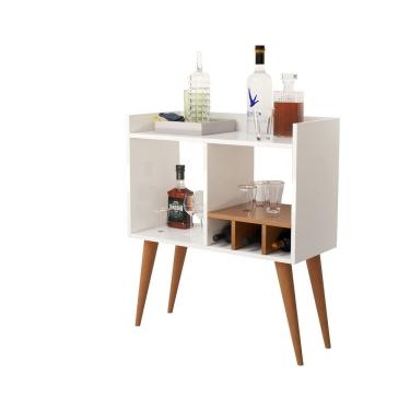 Imagem de Aparador Para Salas E Recepção Com Porta Garrafas E Bebidas Branco