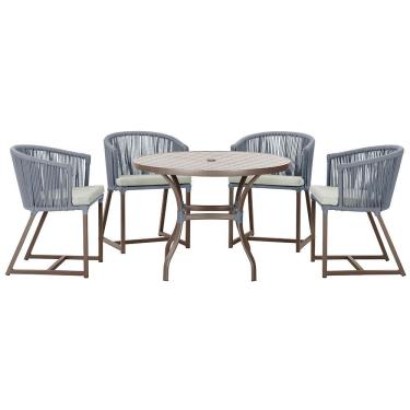 Imagem de Mesa Com 4 Cadeiras E Noronha Estofado 3 Trama Original Prata