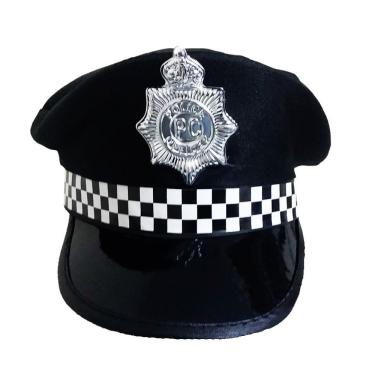 Imagem de Quepe Policial Preto Com Emblema Ajustável