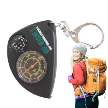 Imagem de Bússola portátil para caminhadas, bússola escoteira para camping|Bússola precisa multifuncional para exteriores,Bússola fácil de usar, bússola de acampamento preta para medição de distância