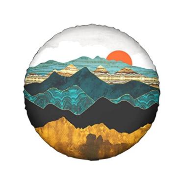Imagem de IUSCUST Mountains Nature Sunset Scenery Capa de pneu sobressalente Protetor de roda universal para trailers SUV Caminhão Trailer Acessórios 35.6 cm 38.1 cm 40.6 cm 43.2 cm