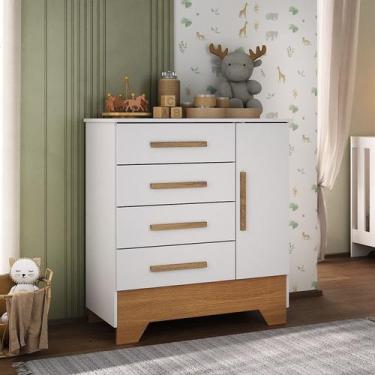 Imagem de Cômoda Infantil 1 Porta e 4 Gavetas Tic Tac - Espresso Móveis