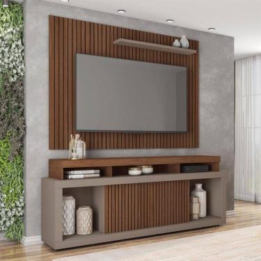 Imagem de Rack com Painel para TV Até 70 Polegadas Puerto Marrom Claro/Havana - Pnr Móveis