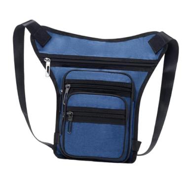 Imagem de Vaveren Pochete de cintura com bolsa de perna drop leg, mochila transversal multiuso, cinto, bolsa de coxa, de perna para andar ao ar livre, caminhadas, Azul
