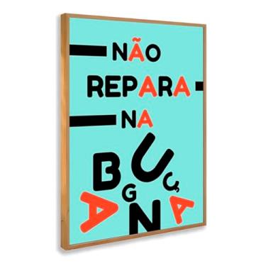 Imagem de Quadro Decorativo Não Repara na Bagunça Com Moldura Frase Engraçada Criativa Estilo Moderno Divertido Descontraído Azul Vermelho Preto