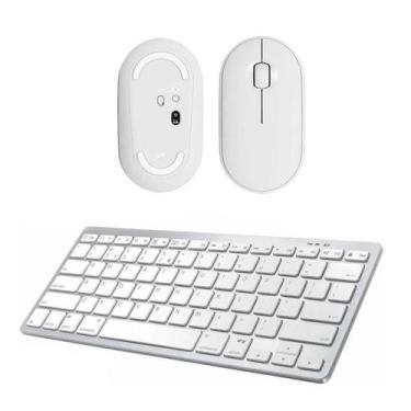Imagem de Teclado, Mouse Bluetooth Branco Para Notebook Hp - BDNET