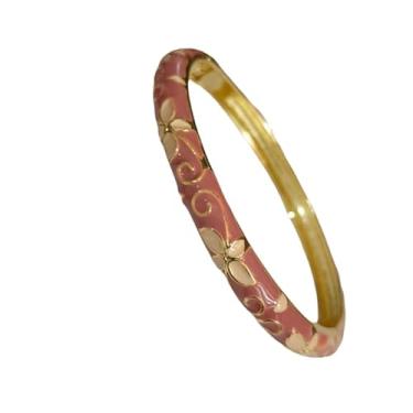 Imagem de Only My Live Home Pulseiras Cloisonne vintage de trevo fino para pulsos pequenos, presentes ovais femininos, pulseira de filigrana esmaltada feita à mão, joia étnica chinesa, Oval Inner Diameter 2.25