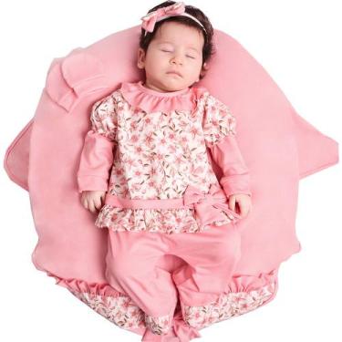 Imagem de Saída de Maternidade Menina Aconchego Aurora 04 Peças P - Amora Baby E