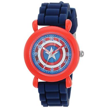 Imagem de Marvel Relógio infantil Capitão América WMA000234 Marvel Avenger analógico quartzo azul, Azul