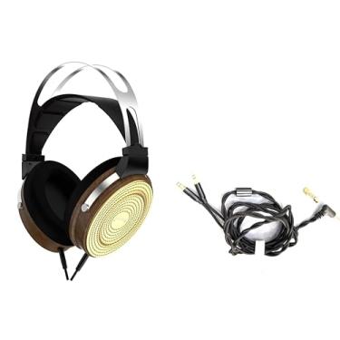 Imagem de Fone de Ouvido Profissional VEDO Hi-Fi 80 Ohm: Drivers Dinâmicos 50mm, Design Aberto em Madeira e Couro Vegano - Som de Estúdio para Samba, Forró e Audiophiles Brasileiros