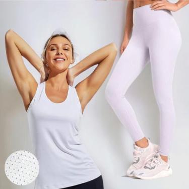 Imagem de Kit Calça Legging BÁSICA + Regata Dry Fitness Academia Cós alto 174 - 