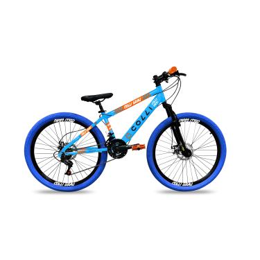 Imagem de Colli Bike, Bicicleta Grau, Aro 26, Freios a Disco, 21 V, Alavanca Rapid Fire 3/7V, Pedivela Triplo Aço, Selim Colli C/Carrinho, Pedal Free Sport 9/16 Colorido, Pneus Coloridos, Guidão Downhill