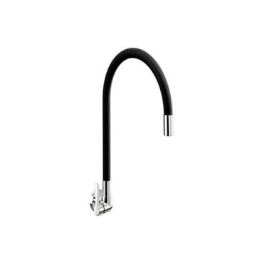 Imagem de Torneira Para Cozinha De Parede Galiflex Preta - Docol, Cromado e Pret