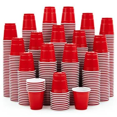 Imagem de Óculos de tiro Lilymicky, 2 onças, descartáveis vermelhos, pacote 1080