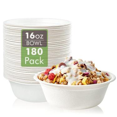 Imagem de Taças de papel Vplus 480ml descartáveis compostáveis, pacote de 180