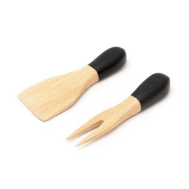 Imagem de Conjunto 2 Utensílios De Bambu Oikos Para Queijos Preto