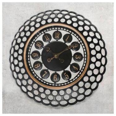 Imagem de Relógio De Parede Vazado Preto Para Sala De Estar Escritórios 49,5cm -