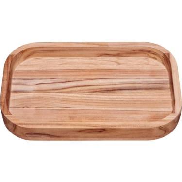 Imagem de Gamela para Churrasco Tramontina Retangular em Madeira Teca com Acabam