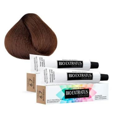 Imagem de Kit 2 Tintura Creme Bio Extratus Color Louro Escuro Chocolate 6.7 60ml