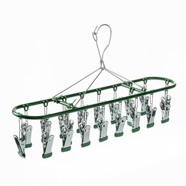 Imagem de Varal Dobravel Roupa Intima, Varal de 20 Clips Inox Prendedores Práctico Cabide Dobravel(Retângulo(18 Cilps))