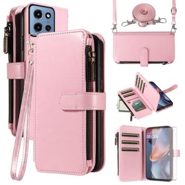 Imagem de Asuwish Capa de celular para Motorola Moto G 5G 2025 com protetor de tela de vidro temperado e cordão com zíper, porta-cartões, suporte, suporte, proteção, acessórios para celular G5G 5 G G5 feminino
