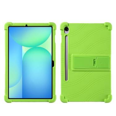 Imagem de QYiiD Capa para Galaxy Tab S10 FE Plus 13,1 polegadas modelo 2025 (SM-X620/X626), capa protetora de silicone leve para crianças, borracha macia à prova de choque, verde
