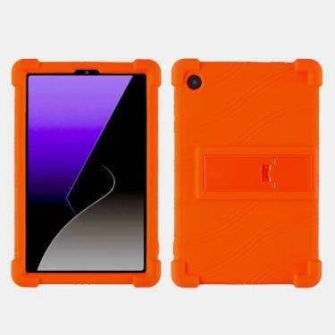 Imagem de QYiiD Capa para Galaxy Tab A11 2025 (SM-X133/X135)/Tab A9 de 8,7 polegadas (SM-X110/X115), capa protetora de borracha macia à prova de choque de silicone leve para crianças, laranja