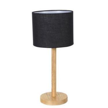 Imagem de Abajur em madeira/tecido 25cmx45cm  1xe27 - pt/beg - Bella Iluminação