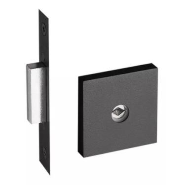 Imagem de Fechadura Trava Auxiliar Tetra Chave 1500 Quadrada Preta EP 40mm Pado
