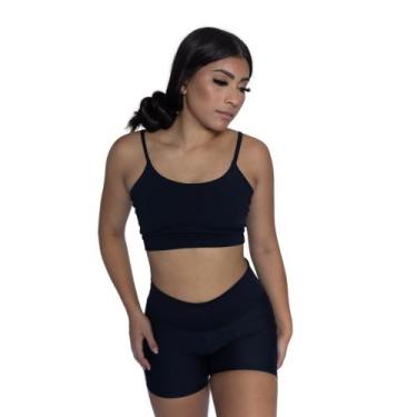 Imagem de Roupa Fit De Academia Short + Top Alcinha Poliamida Fitness Premium - 