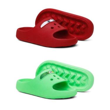 Imagem de Kit 2 Chinelo Slide Infantil Papete Confortavel Personagem Desenho Ani