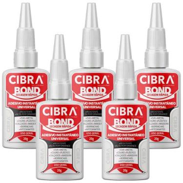 Imagem de Kit 5 Super Adesivo Instantâneo 20g Cibra Bond Universal