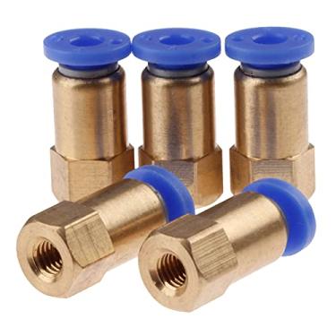 Imagem de 5pcs acessórios pneumáticos empurrão rápido no conector 1/8' 1/4' 3/8' 1/2' m5 fêmea thread- 4 6 8 10 12mm tubo conexão reta YYDFPIIA (Color : PCF4mm xM5)
