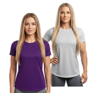 Imagem de Kit 2 Camisetas Dry Fit Feminina Manga Curta Trendixx  Secagem Rápida 