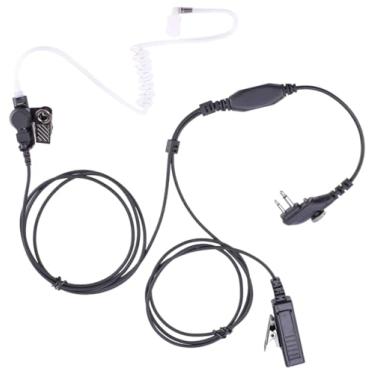 Imagem de POFENAL Fone de ouvido compatível com HYT Hytera PD502 PD562 BD502 TC-508 e rádio Walkie Talkie TC-580 Big PTT Tubo acústico transparente